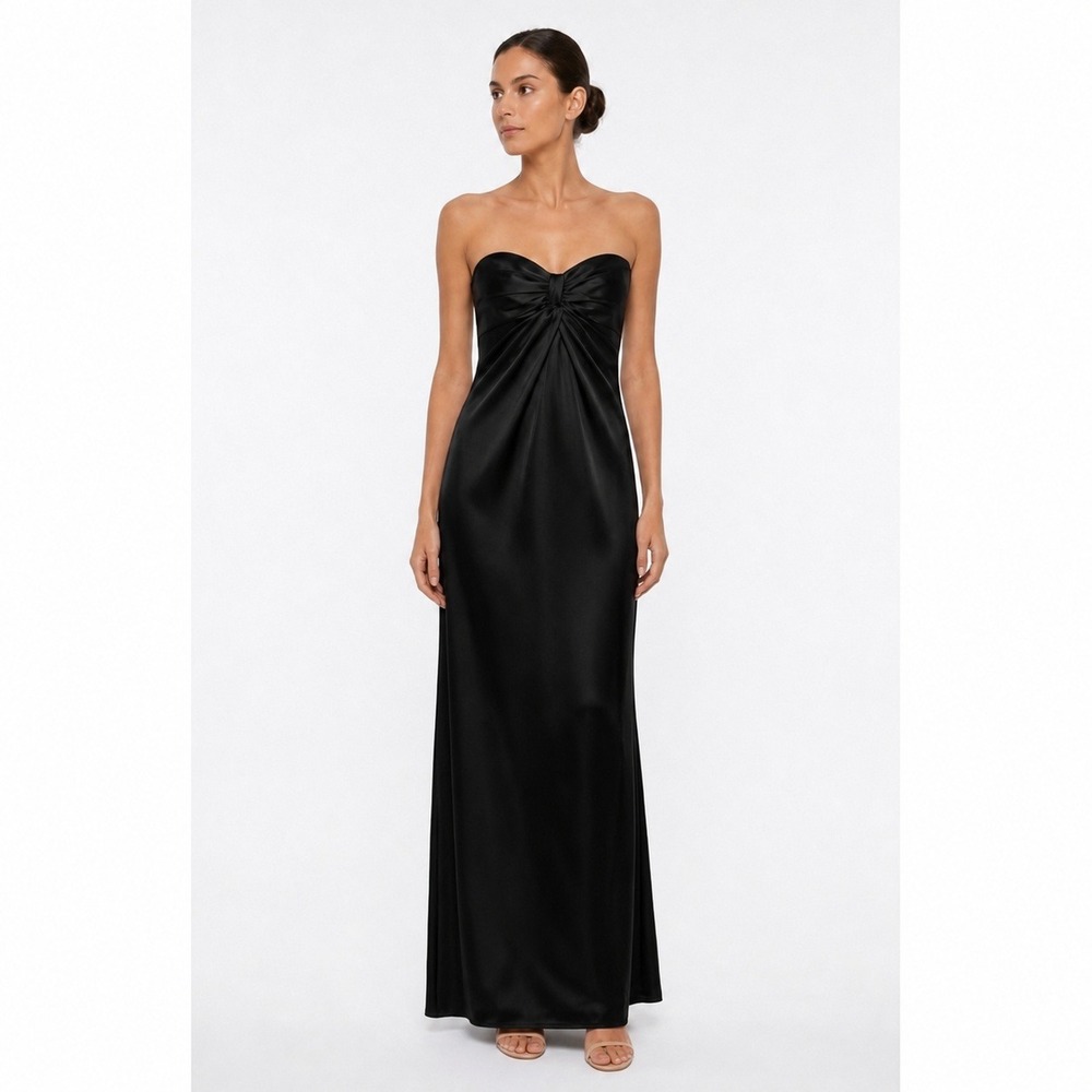 Laundry Silk Gown 2 Formal Strapless Ruched Hollywood Glam Black Tie Wedding